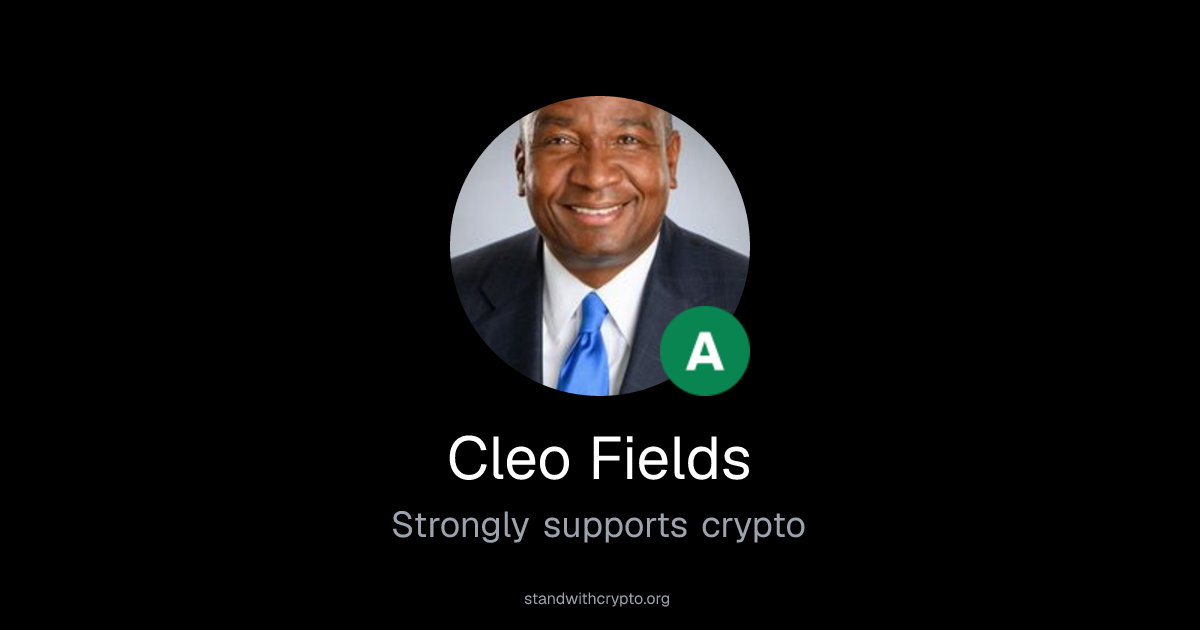 Cleo Fields Crypto Policy Stance | Stand With Crypto