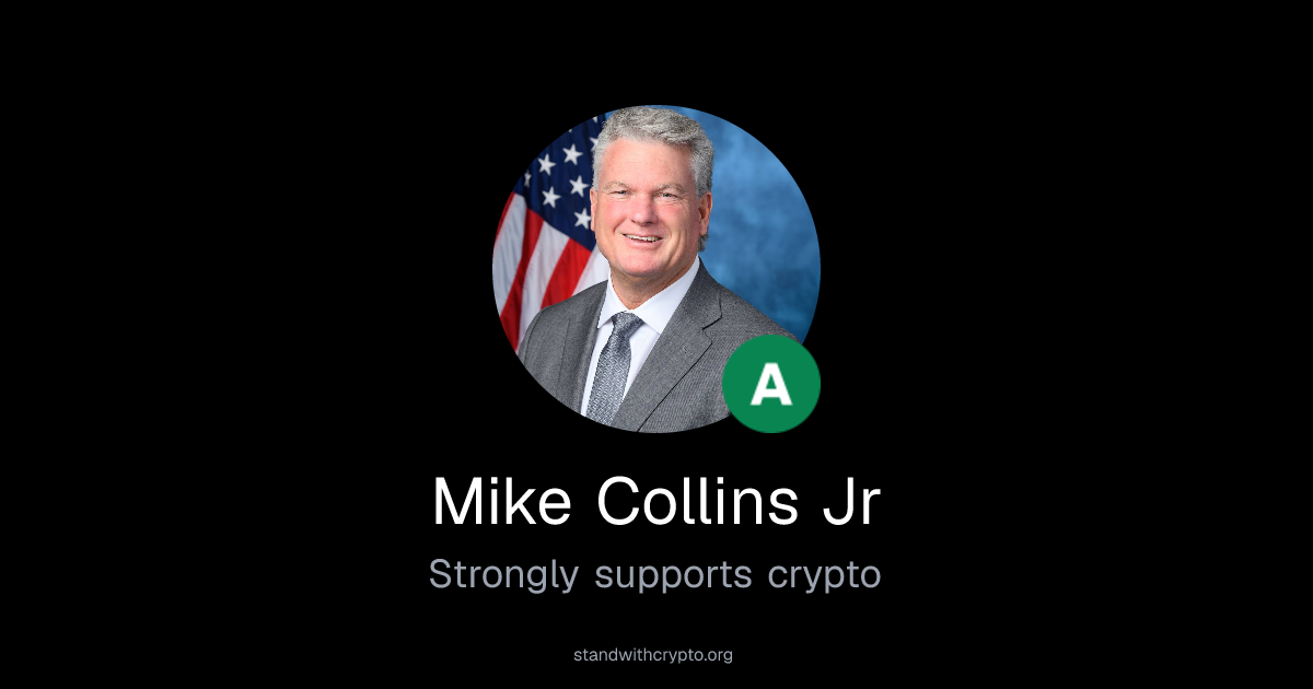 Mike Collins Jr Crypto Policy Stance | Stand With Crypto